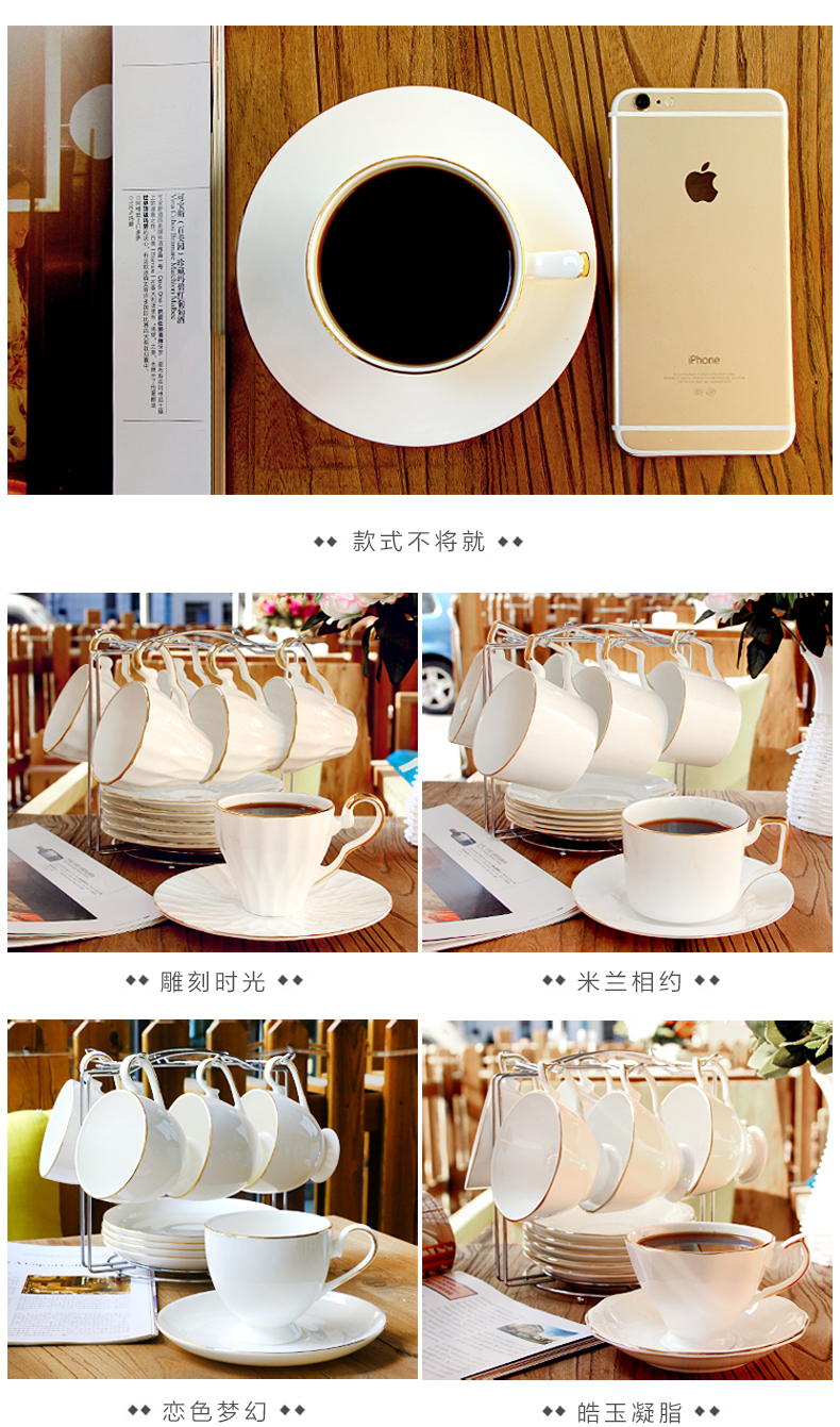 Small European - style key-2 luxury ipads porcelain coffee cup set spoon household contracted ceramic keller afternoon tea delicate