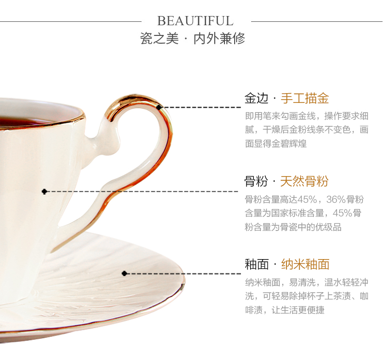 Small European - style key-2 luxury ipads porcelain coffee cup set spoon household contracted ceramic keller afternoon tea delicate