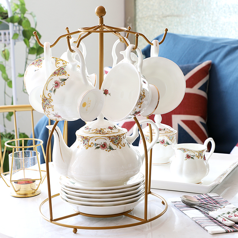 European tea set home set afternoon tea tea set bone china coffee set British afternoon tea pot cup set gift box light luxury