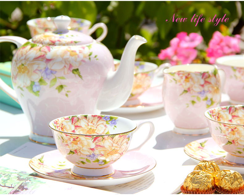 European tea sets coffee cup tea ipads China English tea coffee cups and saucers household light key-2 luxury the teapot