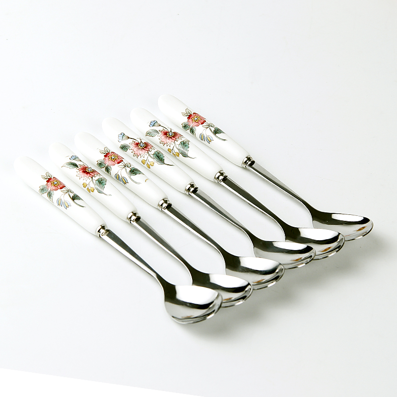 [article to transport] han edition ipads China tea service of form a complete set of coffee spoon 】 【 small coffee spoon, spoon, ceramic cream run out