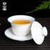 Rongshantang White sứ Sancai Cover Bát Kích thước Miaojin Tea Bowl Kung Fu Tea Set Single Tea Maker Tea Tea Cup - Trà sứ