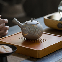 The same as the Japanese imported Moon rabbit autumn grass hastle kung fu tea set tea pot craftsman Long Fu hand made side pot