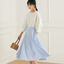 evewang word leader mouth play pole jue Mei heavy industry shirt Womens niche seven-point rotator cuff square collar shirt