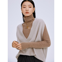 One Wei cashmere pullover knitted waistcoat Loose Womens V-neck sweater autumn and winter retro sweater vest