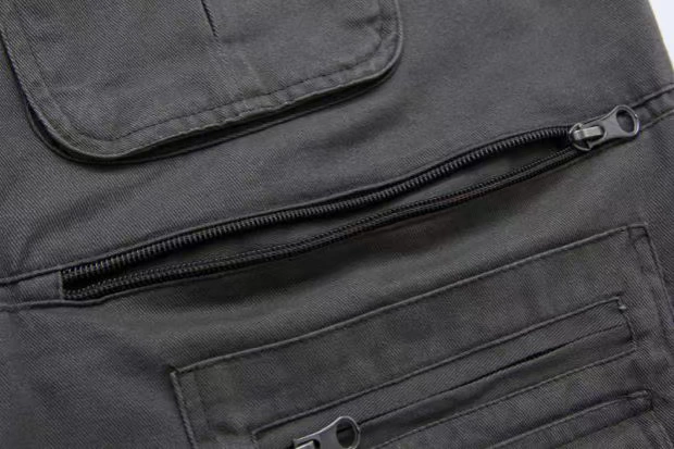Vest trung niên cotton mùa xuân và mùa thu vest vai nam nhiều túi chụp ảnh cá nam vest vest cỡ lớn áo ba lỗ tập gym nam