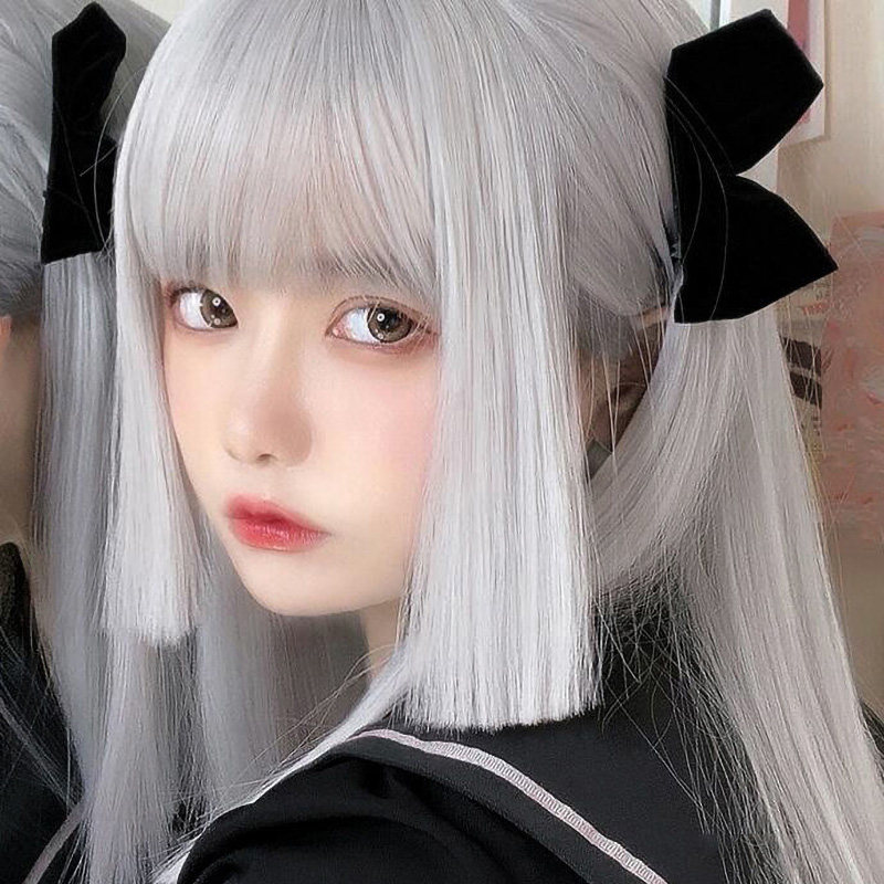 Ji hair style wig female long hair net red princess cut long straight hair Japanese puppet girl cos men and women universal full headgear style
