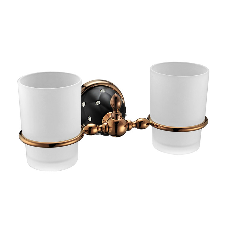 Hanmateo-style rose gold antique double cup holder gargling cup suit bathroom hardware pendant 8505B