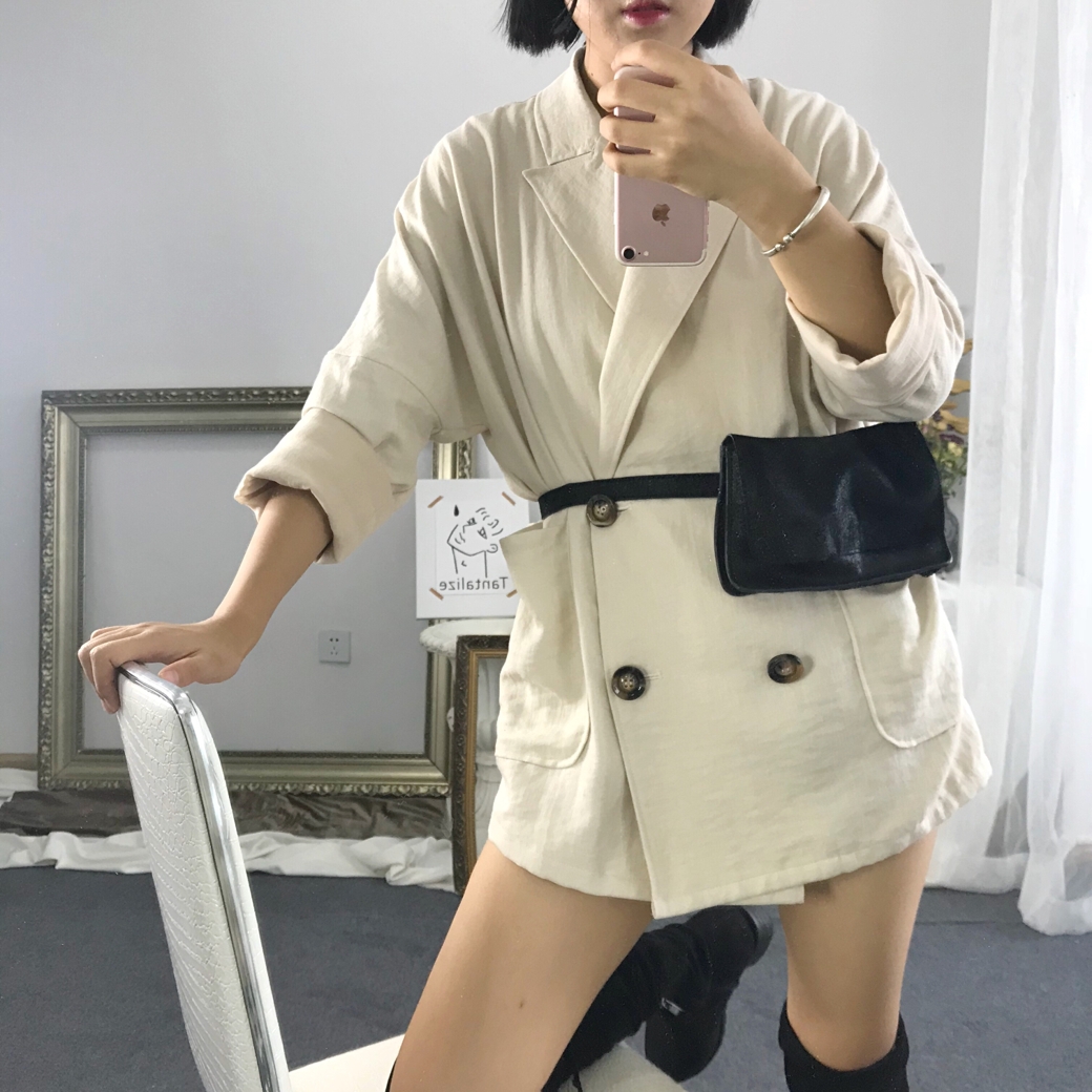 ZHANG HEIHEI * gạo đen và trắng ramie bông rộng và phù hợp với vải lanh thời trang nữ cao cấp