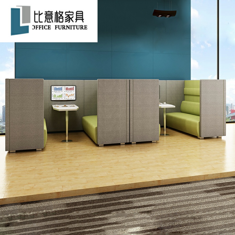 Office sofas tea table Composition Modern minimalist creative High back sofa Trio Bit Business Talks Area Guest Sofa
