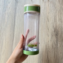 Green Beauty Water Cup Student Portable Summer Water Cup Portable Mouth Cup Anti-fall Transparent Plastic Simple and Easy-to-Go