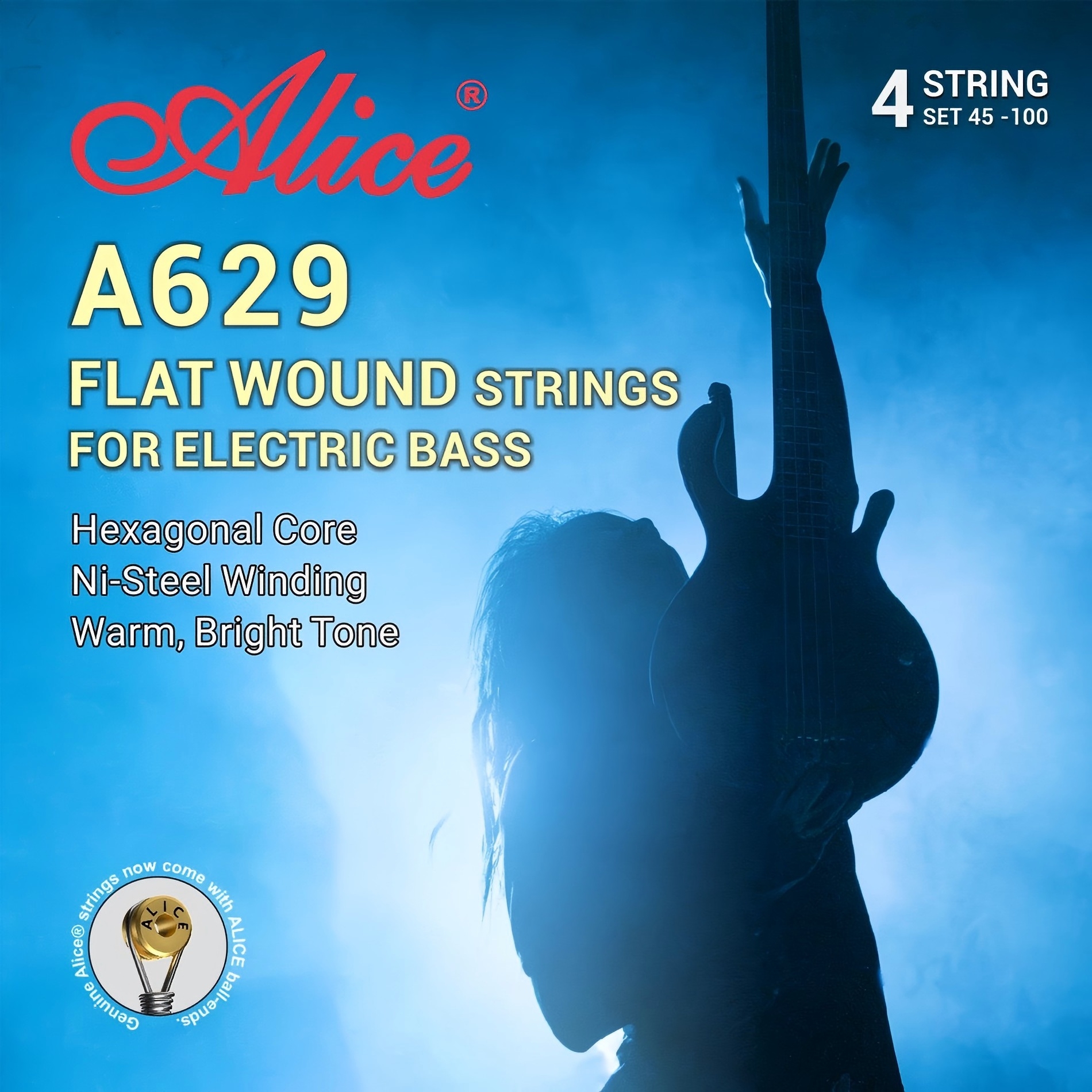 Alice爱丽丝A628/A629无品贝斯弦：开启你的音乐新纪元！