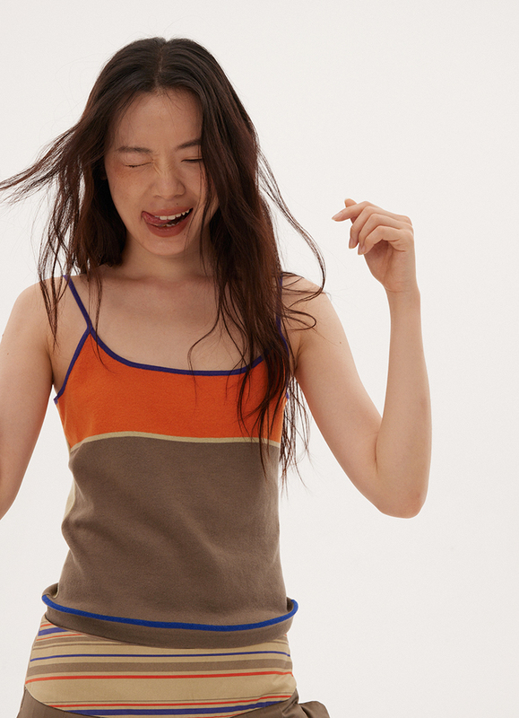 597C Original Color-Blocked Pure Cotton Camisole for Women, Suitable for Layering or Wearing Alone, Home Wear, Summer Coolness, Sweat-Absorbent, Covers Side Breasts, Sleeveless