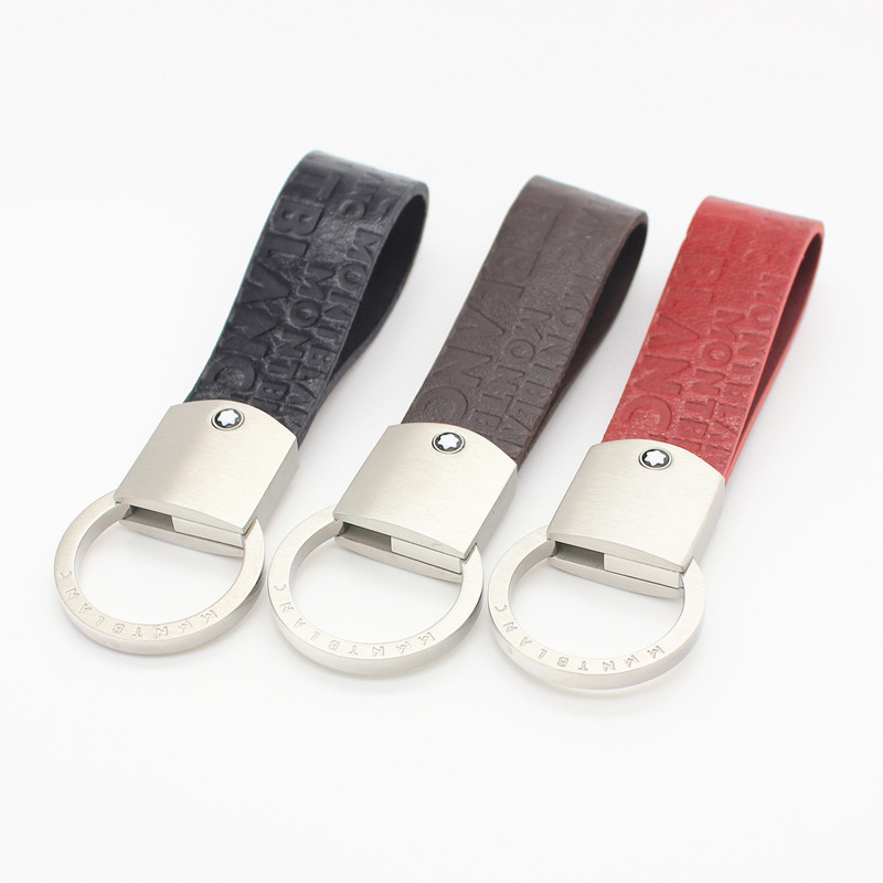 European and American Light Luxury Fashion Genuine Leather Car Keychain Six-Pointed Star Key Ring Gift Accessory for Friends and Husband