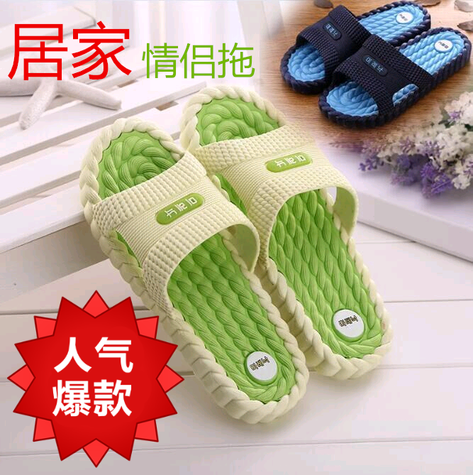 Summer bathrooms bathing anti-slip-in-lined indoor thick bottom home Slippers Women Lovers Cool Slippers male and female