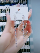 2020 new s925 silver needle long zircon tassel earrings female temperament net red high-end earrings modify face shape