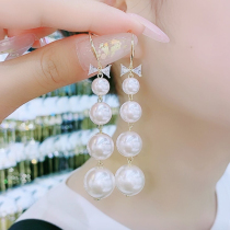 Japan-ROK Pearl Earrings 2021 New Exaggerated Earrings Senior Sensation Light Extravagant Korea Temperament Net Red 100 Hitch Pendant