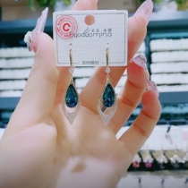 Advanced sense geometric earrings female hollow leaves drop earrings 2020 New Tide Simple Net red temperament earrings