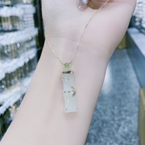 Guli 925 sterling silver hetian jade necklace female step by step INS cold wind 2020 new trend