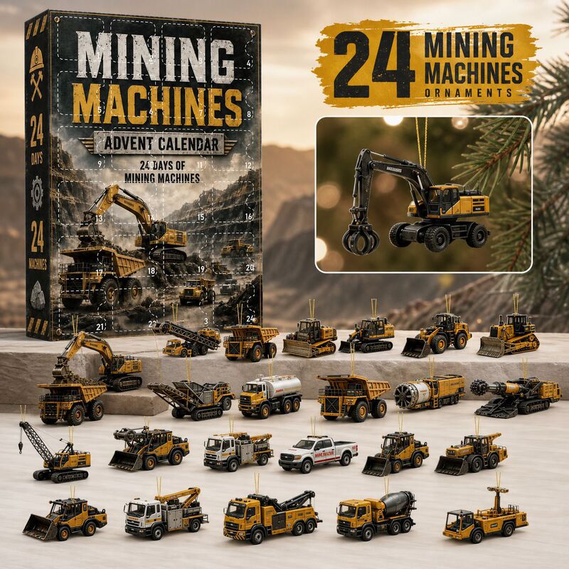Christmas Mining Engineering Vehicle Advent Calendar Blind Box Construction Machinery Pendant Christmas Countdown Surprise Gift Box