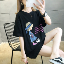 Pregnant women Spring Summer 2020 new short sleeve T-shirt top womens long loose wear fashion versatile clothes