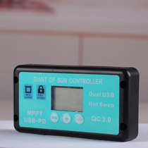 12V24V smart PD fast charging solar controller dual USB-A-C protected battery with display light control timing