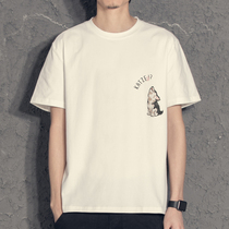 Hong Kong Tide Card Summer New Couple Cartoon Printed Round Collar Short Sleeve Loose Half Sleeve 100 Hitch Pure Cotton T-shirt Blouse