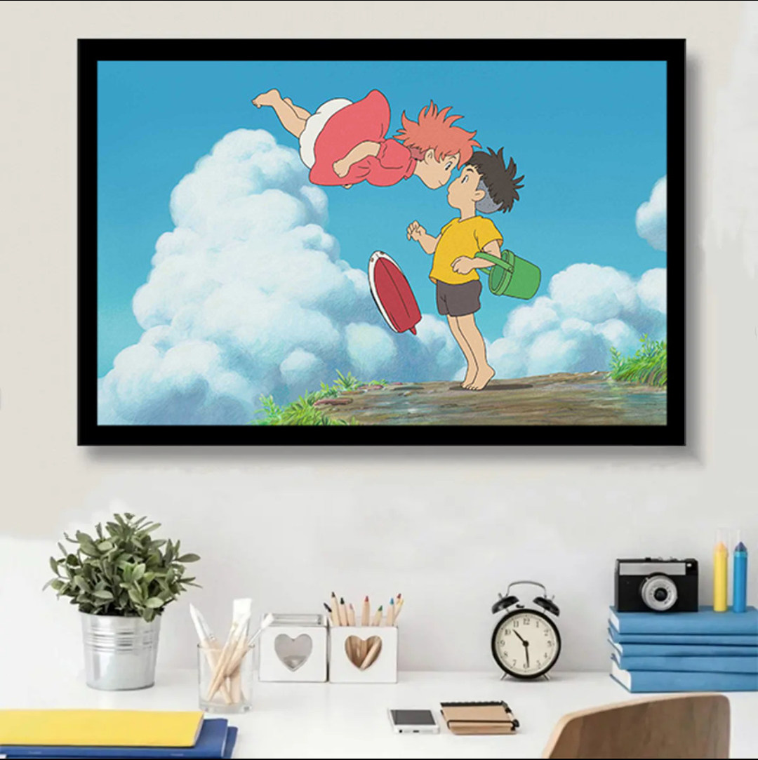 Mona Lisa cross stitch Ponyo Sosuke Goldfish Ji cartoon character simple novice large grid cotton thread four strands full embroidery