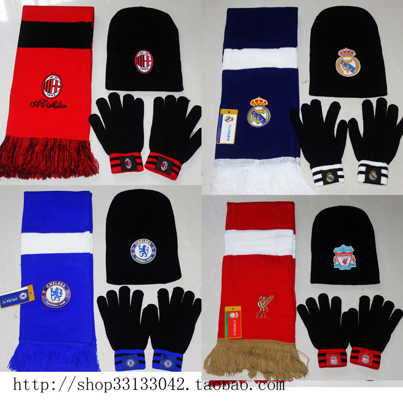 Paris Real Machelsi Arsenal Internally Milan Football Fans thicken scarf hat gloves