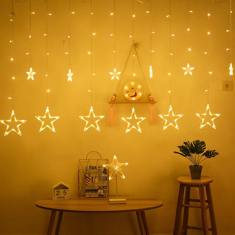 led star lights small colorful lights flashing lights string lights full of stars room decoration bedroom romantic net red curtain arrangement lights