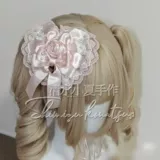 Оригинальный розовый милый аксессуар для волос с бантиком, стиль Лолита, цветочный принт, наряжаться