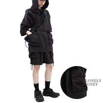  (Sitting and eating mountain air)Korean shorts summer five-point pants bf retro loose straight ins wide-leg tooling pants