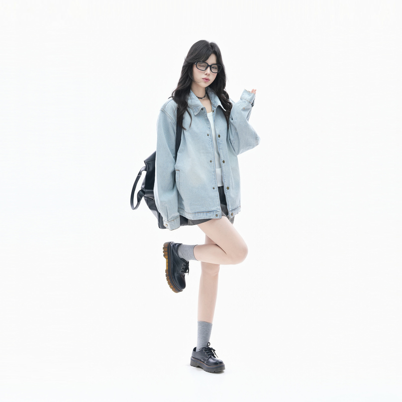 【Sitting on the Couch and Watching the Time Pass By】 Korean-Style Relaxed Neutral Style Unique Couple's Jacket for Women, Spring Niche Fine Striped Coat, Trendy