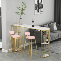 Nordic rock board Marble bar table Household living room partition cabinet Small apartment type Light luxury wall balcony high-legged table and chair