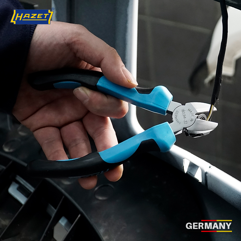 HAZET Germany Hatchett imported 7 inch oblique mouth pliers oblique mouth pliers wire cutting pliers Water mouth pliers 165mm