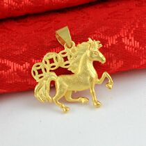 Gold full of money copper coin necklace pendant immediately rich collar brass gold-plated zodiac horse men and women