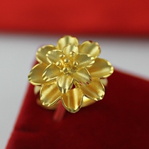 Peony flower flower ring female opening A173 national wind index finger flowers ring flower ring Vietnamese sand gold ring
