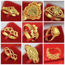 Brass plated K gold ring Micro Shang one generation of Euromoney gold flower ring Vietnamese sarkin ring female ring opening