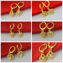 F212 brass on-site processing drop-shaped earrings peach heart drop star earrings gilded jewelry gold medallions Gold Gold