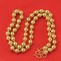 Light beads gold necklace Men W buckle light beads beads beads round beads necklace submarine gold fair jewelry