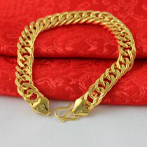 Golden multi-color good men and women fashion bracelet sand gold gift imitation gold brass gilded for a long time without fading New