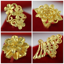 Lady Butterfly Ring Euro Gold Gold Gold and Gold Gold Gilded Live Fan-shaped Ring Vietnam Sand Gold Leaf Ring