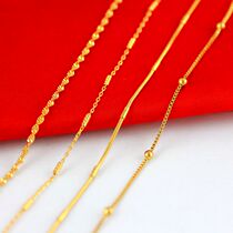 Thin bracelet female brass gold-plated jewelry B64 European coin sand gold jewelry water wave chain box chain bracelet hair generation