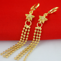 Stars gilded tassel chain female Vietnamese sand gold earrings brass plated yellow gold jewelry long do not fade long