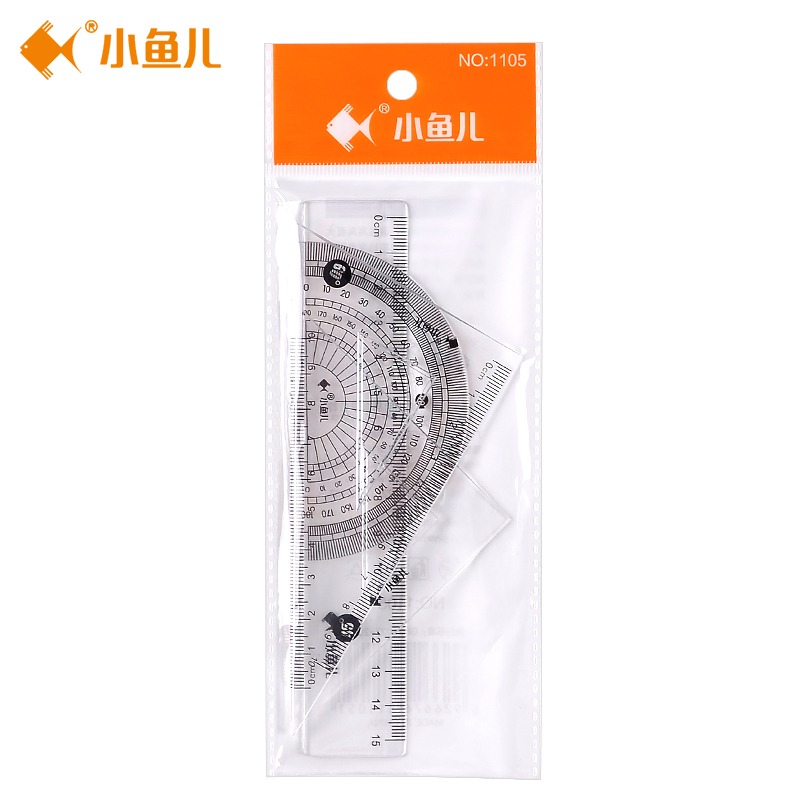 Small fish stationery students with set ruler set ruler protractor triangle board ruler student exam drawing ruler