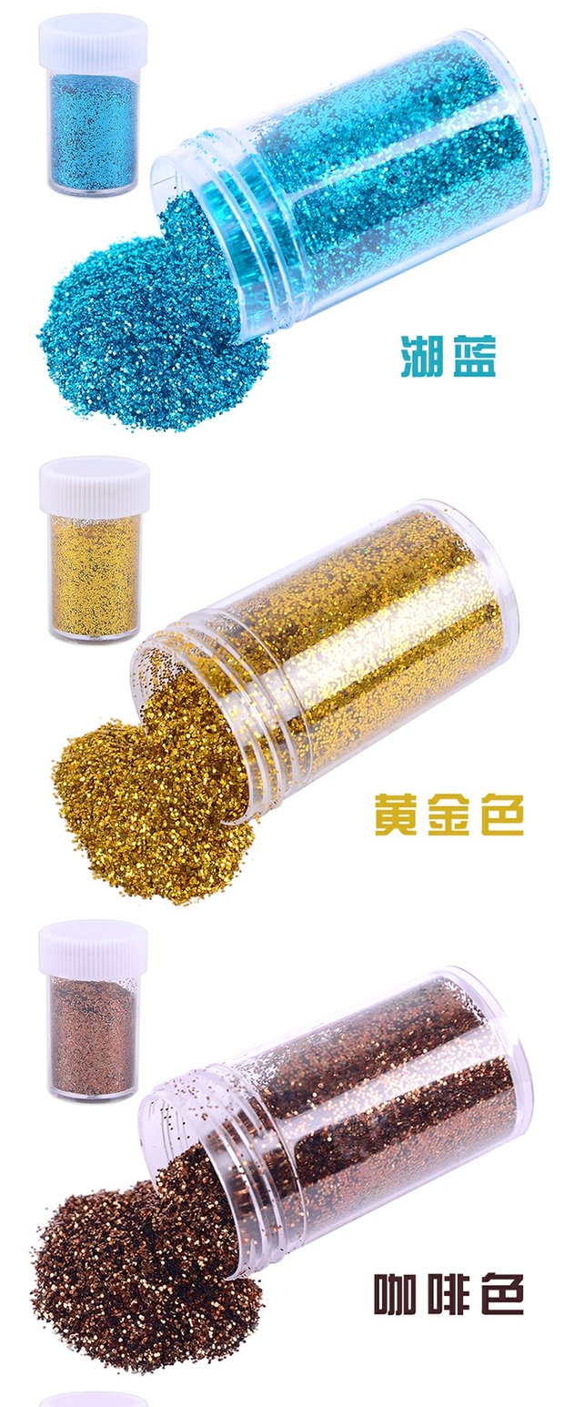 Một chai bột long lanh đóng chai bột long lanh 12 màu bột mẫu giáo sáng tạo tự làm vật liệu tự làm đồ chơi mầm non tự làm
