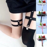 Châu Âu và Hoa Kỳ phong cách Harajuku hiệu suất da đùi vòng kim loại khóa garter nữ Nhật Bản chân gợi cảm với trang sức vòng đùi dây nịt bít tất chống trượt giữ áo sơ mi