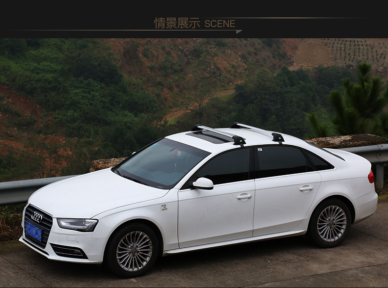 Xe nóc giá đỡ hành lý thanh ngang kệ nhôm phổ với khóa spotlight khung khung chùm tải miễn phí đấm - Roof Rack thanh giá nóc