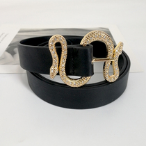 Designer Belts For Women High Quality Luxury Brand Shiny Rhi