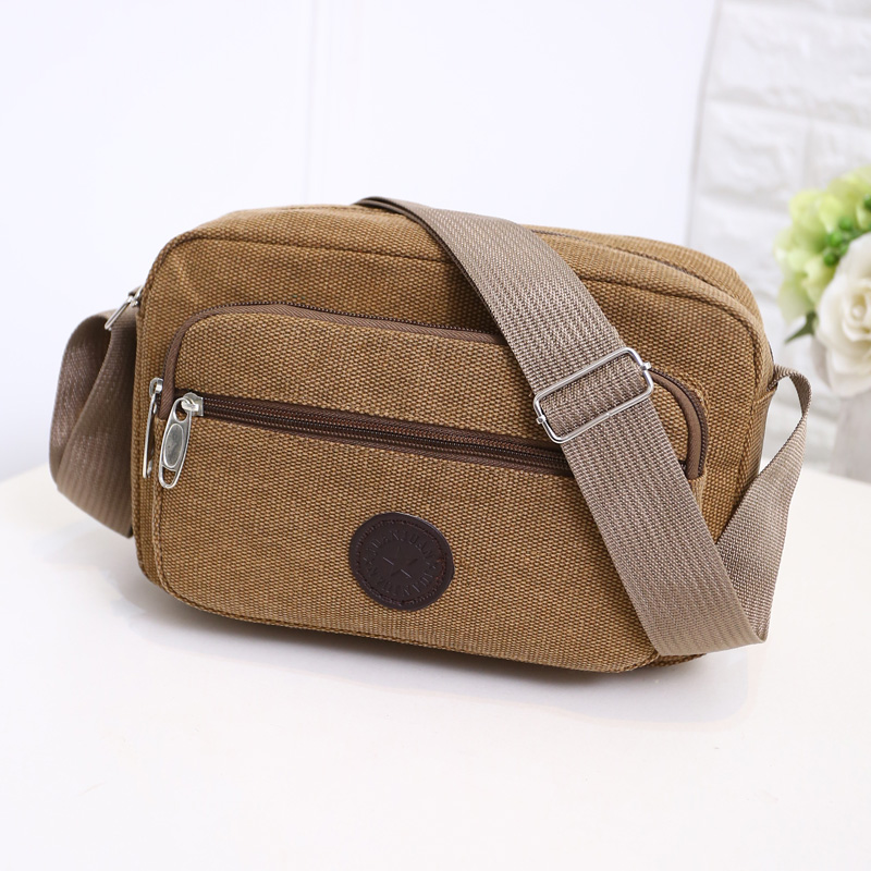 New single shoulder slanted satchel bag Han version Tidal Bag Horizontal business Trans-pack Small Shoulder Bag Canvas Men's Bag Casual Women's Bag